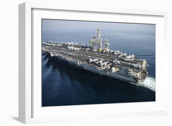 The Aircraft Carrier USS Nimitz Is Underway in the Arabian Gulf-null-Framed Photographic Print