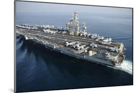 The Aircraft Carrier USS Nimitz Is Underway in the Arabian Gulf-null-Mounted Photographic Print