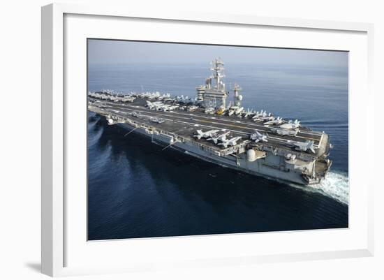 The Aircraft Carrier USS Nimitz Is Underway in the Arabian Gulf-null-Framed Photographic Print