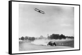 The Airplane Races the Automobile-null-Framed Stretched Canvas