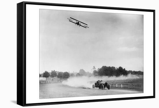 The Airplane Races the Automobile-null-Framed Stretched Canvas