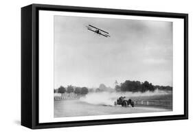 The Airplane Races the Automobile-null-Framed Stretched Canvas