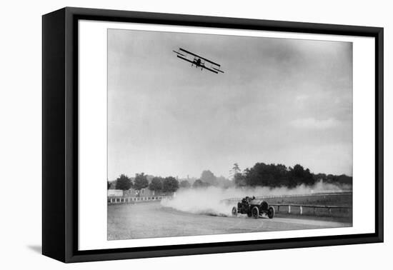 The Airplane Races the Automobile-null-Framed Stretched Canvas