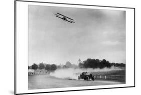 The Airplane Races the Automobile-null-Mounted Art Print