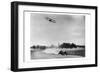 The Airplane Races the Automobile-null-Framed Premium Giclee Print