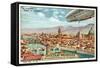 The Airship Above Florence-null-Framed Stretched Canvas