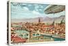 The Airship Above Florence-null-Stretched Canvas