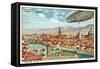 The Airship Above Florence-null-Framed Stretched Canvas
