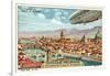 The Airship Above Florence-null-Framed Giclee Print