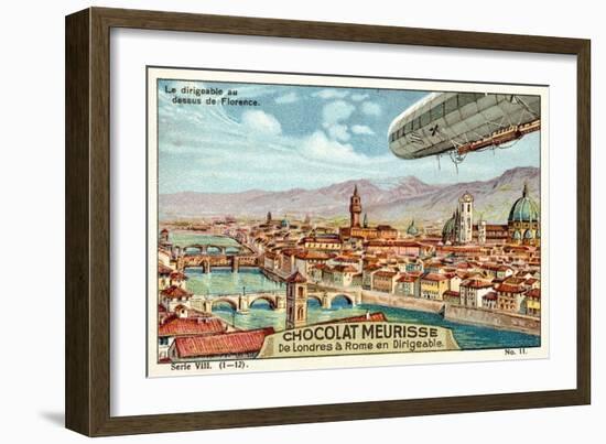 The Airship Above Florence-null-Framed Giclee Print