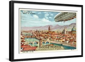 The Airship Above Florence-null-Framed Giclee Print