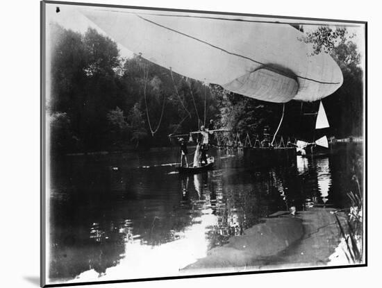 The Airship of Alberto Santos-Dumont (1873-1932) Landing in Bois de Boulogne in the Rothschild…-Valerian Gribayedoff-Mounted Photographic Print