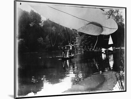 The Airship of Alberto Santos-Dumont (1873-1932) Landing in Bois de Boulogne in the Rothschild…-Valerian Gribayedoff-Mounted Photographic Print