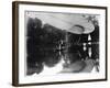 The Airship of Alberto Santos-Dumont (1873-1932) Landing in Bois de Boulogne in the Rothschild…-Valerian Gribayedoff-Framed Photographic Print