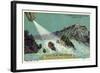 The Airship over the Rhine Falls During the Night-null-Framed Giclee Print