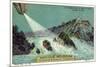 The Airship over the Rhine Falls During the Night-null-Mounted Giclee Print