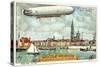 The Airship Passing over Antwerp-null-Stretched Canvas