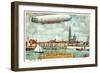 The Airship Passing over Antwerp-null-Framed Giclee Print