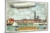 The Airship Passing over Antwerp-null-Mounted Giclee Print