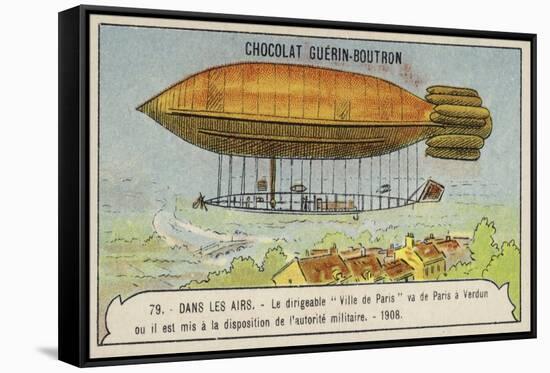 The Airship Ville De Paris Flying from Paris to Verdun to Be Placed under Military Authority, 1908-null-Framed Stretched Canvas