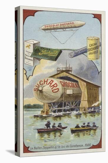 The Airship Zeppelin on Lake Constance, 1900-null-Stretched Canvas