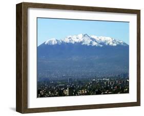 The Ajusco Mountain is Seen Behind Mexico City-null-Framed Premium Photographic Print