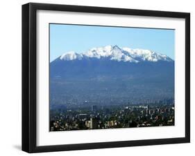 The Ajusco Mountain is Seen Behind Mexico City-null-Framed Premium Photographic Print