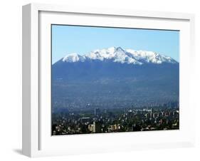 The Ajusco Mountain is Seen Behind Mexico City-null-Framed Premium Photographic Print