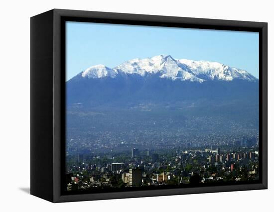 The Ajusco Mountain is Seen Behind Mexico City-null-Framed Stretched Canvas