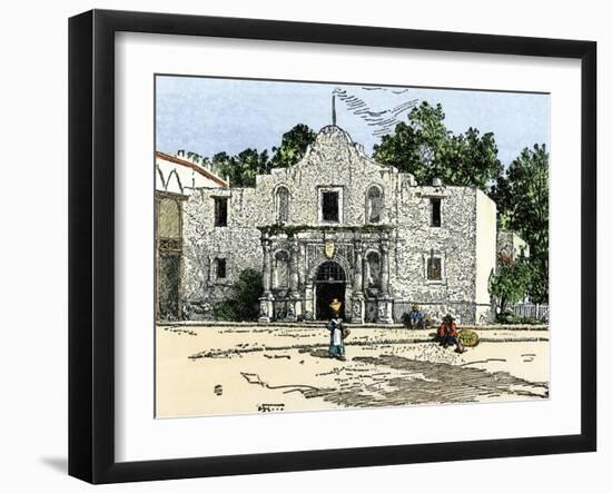 The Alamo in San Antonio, Texas, 1800s-null-Framed Giclee Print