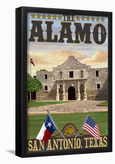 The Alamo Morning Scene - San Antonio, Texas-null-Framed Poster