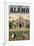 The Alamo Morning Scene - San Antonio, Texas-Lantern Press-Framed Art Print