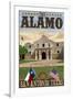 The Alamo Morning Scene - San Antonio, Texas-Lantern Press-Framed Art Print