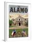 The Alamo Morning Scene - San Antonio, Texas-Lantern Press-Framed Art Print