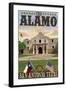 The Alamo Morning Scene - San Antonio, Texas-Lantern Press-Framed Art Print