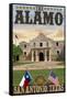 The Alamo Morning Scene - San Antonio, Texas-Lantern Press-Framed Stretched Canvas