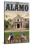 The Alamo Morning Scene - San Antonio, Texas-Lantern Press-Stretched Canvas