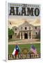 The Alamo Morning Scene - San Antonio, Texas-Lantern Press-Framed Art Print