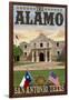 The Alamo Morning Scene - San Antonio, Texas-Lantern Press-Framed Art Print