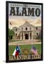 The Alamo Morning Scene - San Antonio, Texas-Lantern Press-Framed Art Print