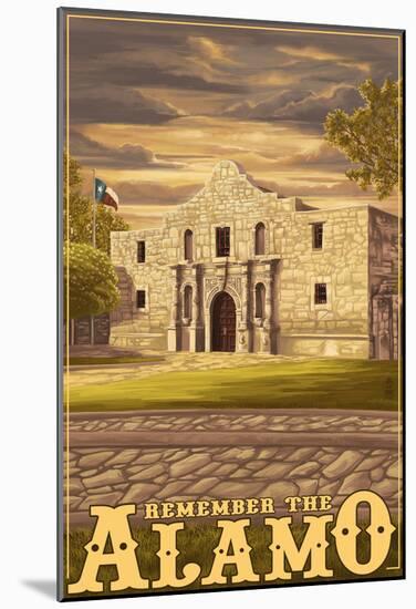 The Alamo Sunset - San Antonio, Texas-null-Mounted Poster