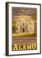 The Alamo Sunset - San Antonio, Texas-Lantern Press-Framed Art Print