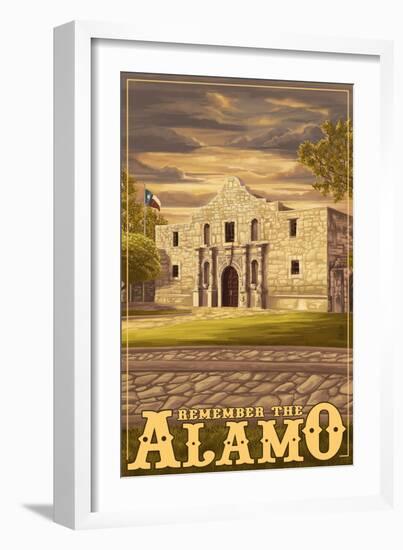 The Alamo Sunset - San Antonio, Texas-Lantern Press-Framed Art Print