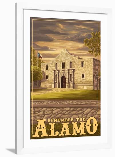 The Alamo Sunset - San Antonio, Texas-Lantern Press-Framed Art Print