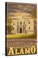 The Alamo Sunset - San Antonio, Texas-Lantern Press-Stretched Canvas