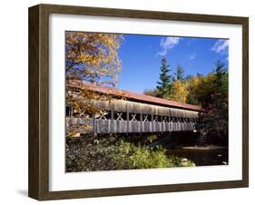 The Albany Covered Bridge Across a River, New England, USA-Roy Rainford-Framed Photographic Print