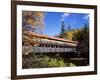 The Albany Covered Bridge Across a River, New England, USA-Roy Rainford-Framed Photographic Print