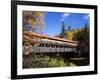 The Albany Covered Bridge Across a River, New England, USA-Roy Rainford-Framed Photographic Print