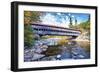 The Albany Covered Bridge Over the Swift River at Fall, New Hampshire-George Oze-Framed Photographic Print