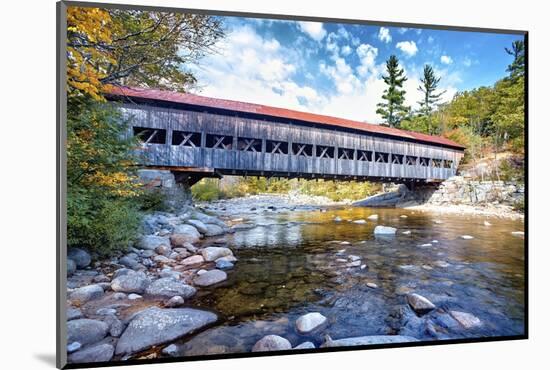 The Albany Covered Bridge Over the Swift River at Fall, New Hampshire-George Oze-Mounted Photographic Print